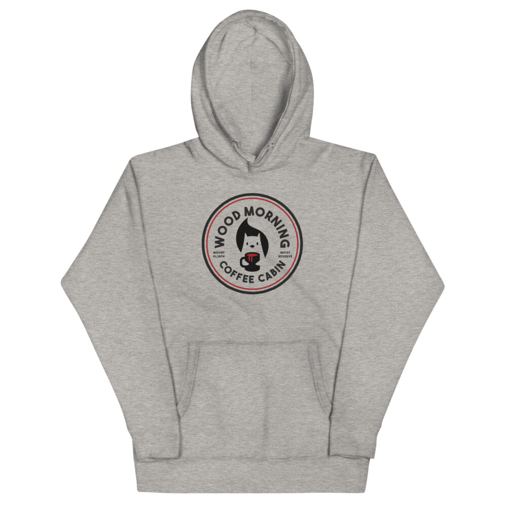 Wood Morning Coffee Cabin Squirrel Hoodie - Athletic Grey
