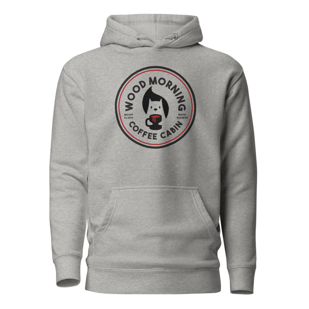 Wood Morning Coffee Cabin Squirrel Hoodie - Athletic Grey