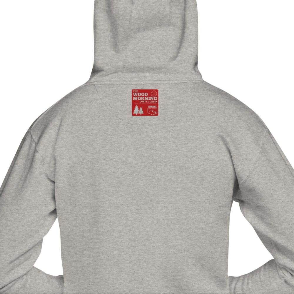 Wood Morning Coffee Cabin Squirrel Hoodie - Athletic Grey