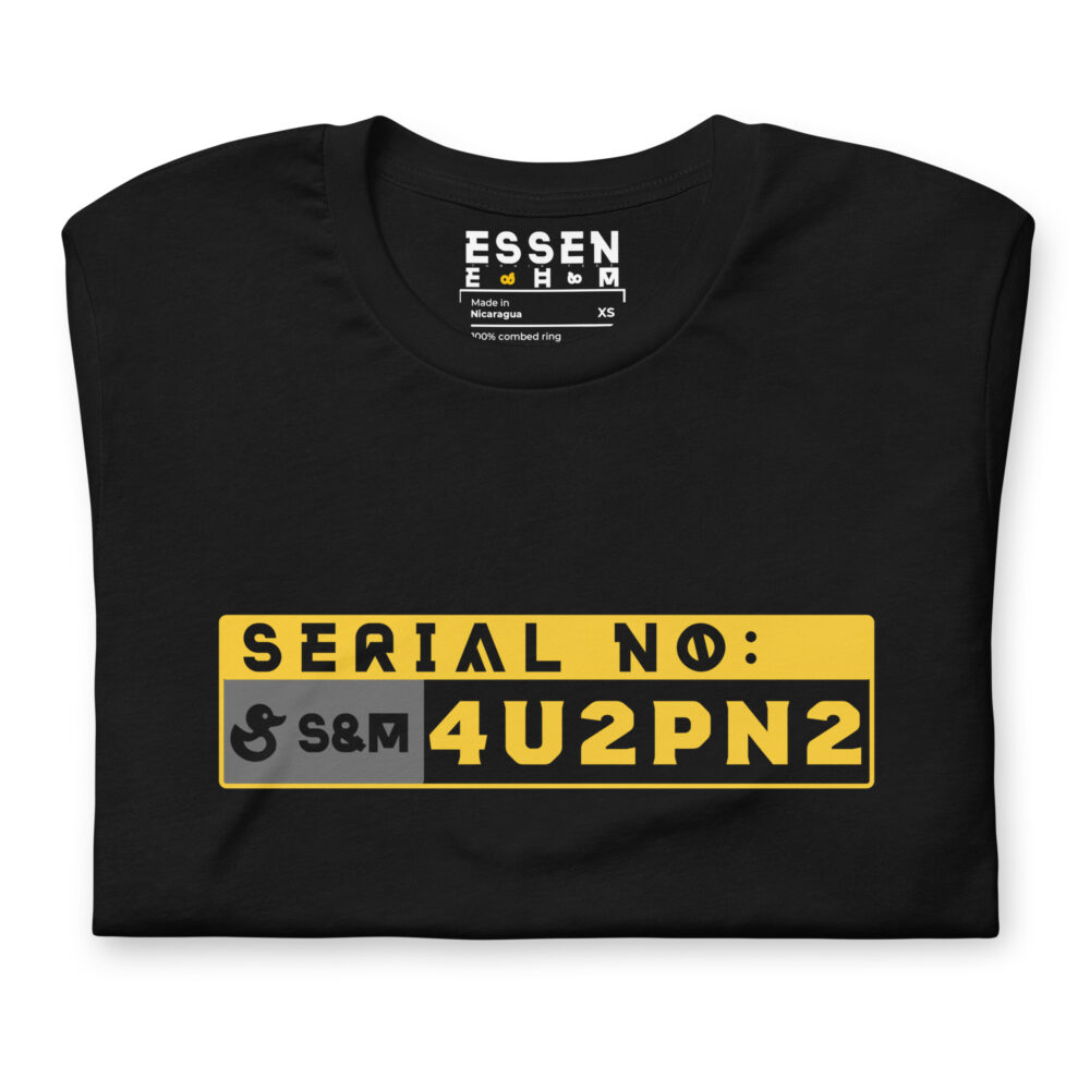 Serial No: 4U2PN2 Mech Grey T-Shirt Folded