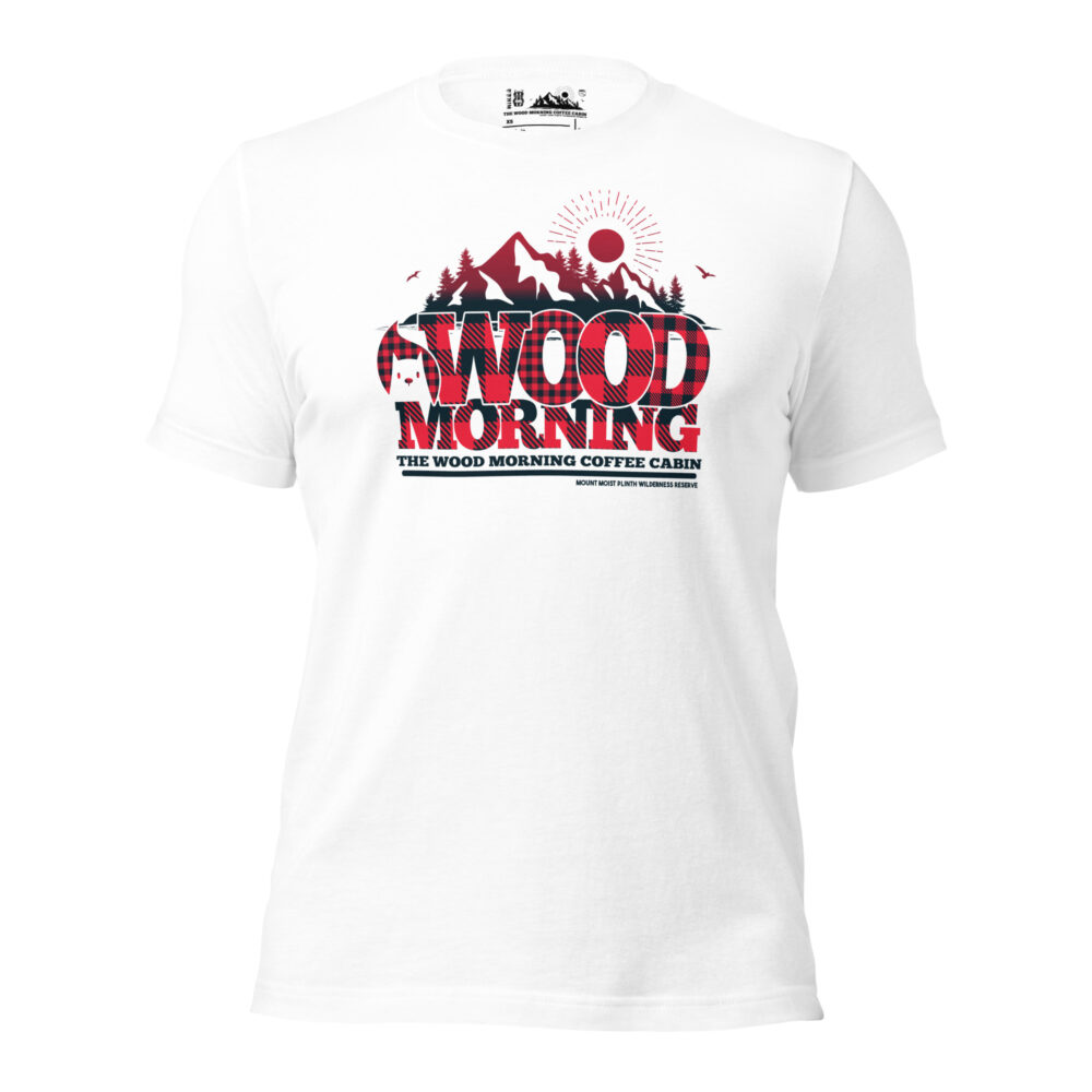 Woodie Tartan T-Shirt on White - A stylish and comfortable t-shirt with a classic tartan print.