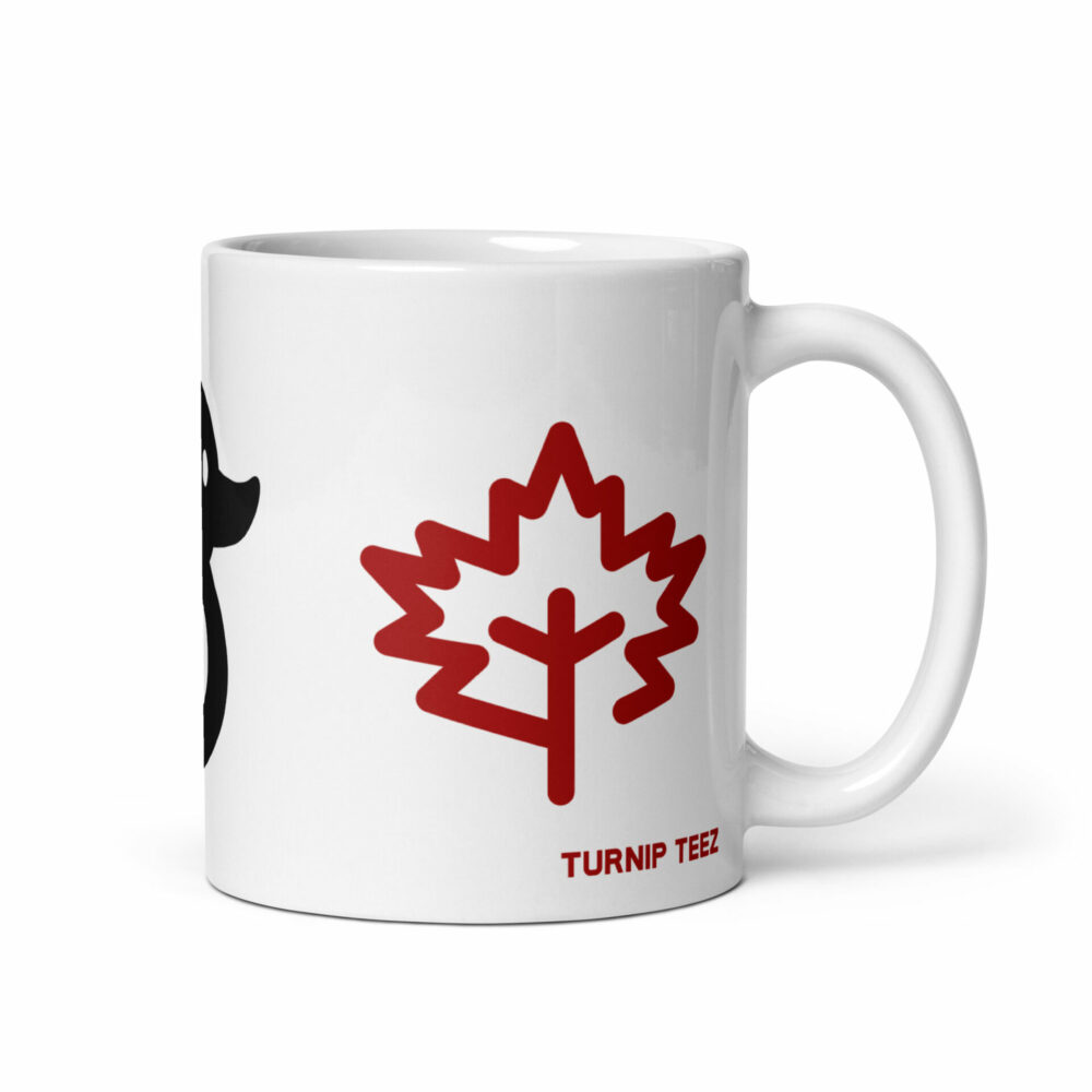 Duck Duck Canuck - White Mug handle to the right