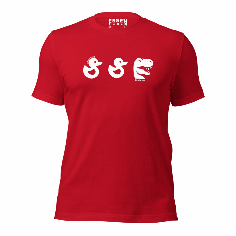 Duck Duck Goose - White on Red T-Shirt